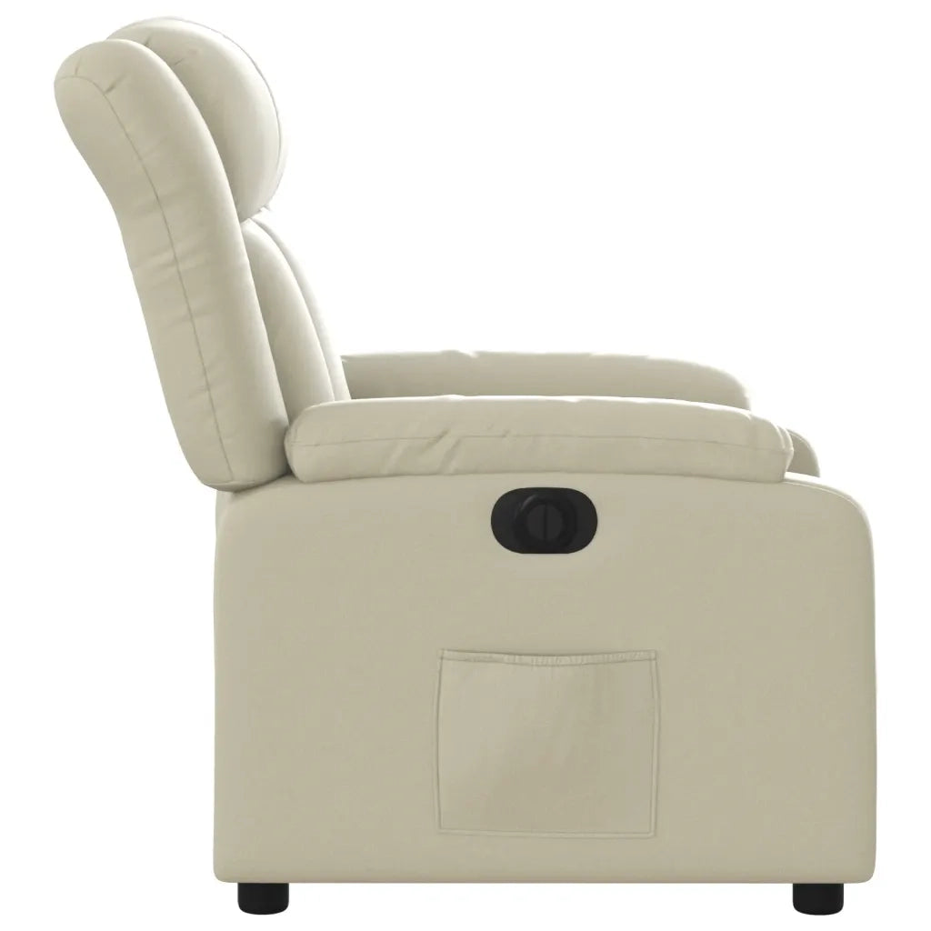 Divano Sedia-Poltrona Reclinabile Elettrica Crema in Similpelle 408180