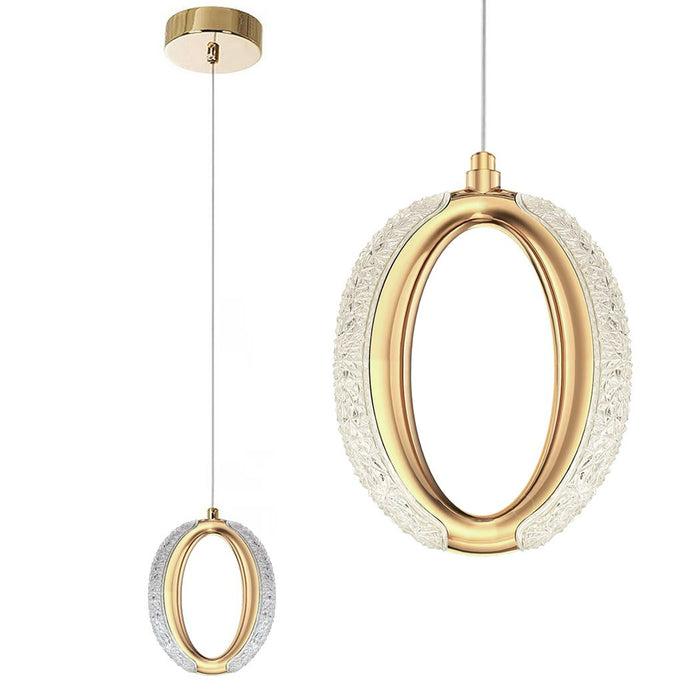 Lampadario A Sospensione In Cristallo Led G114-1cp Złota