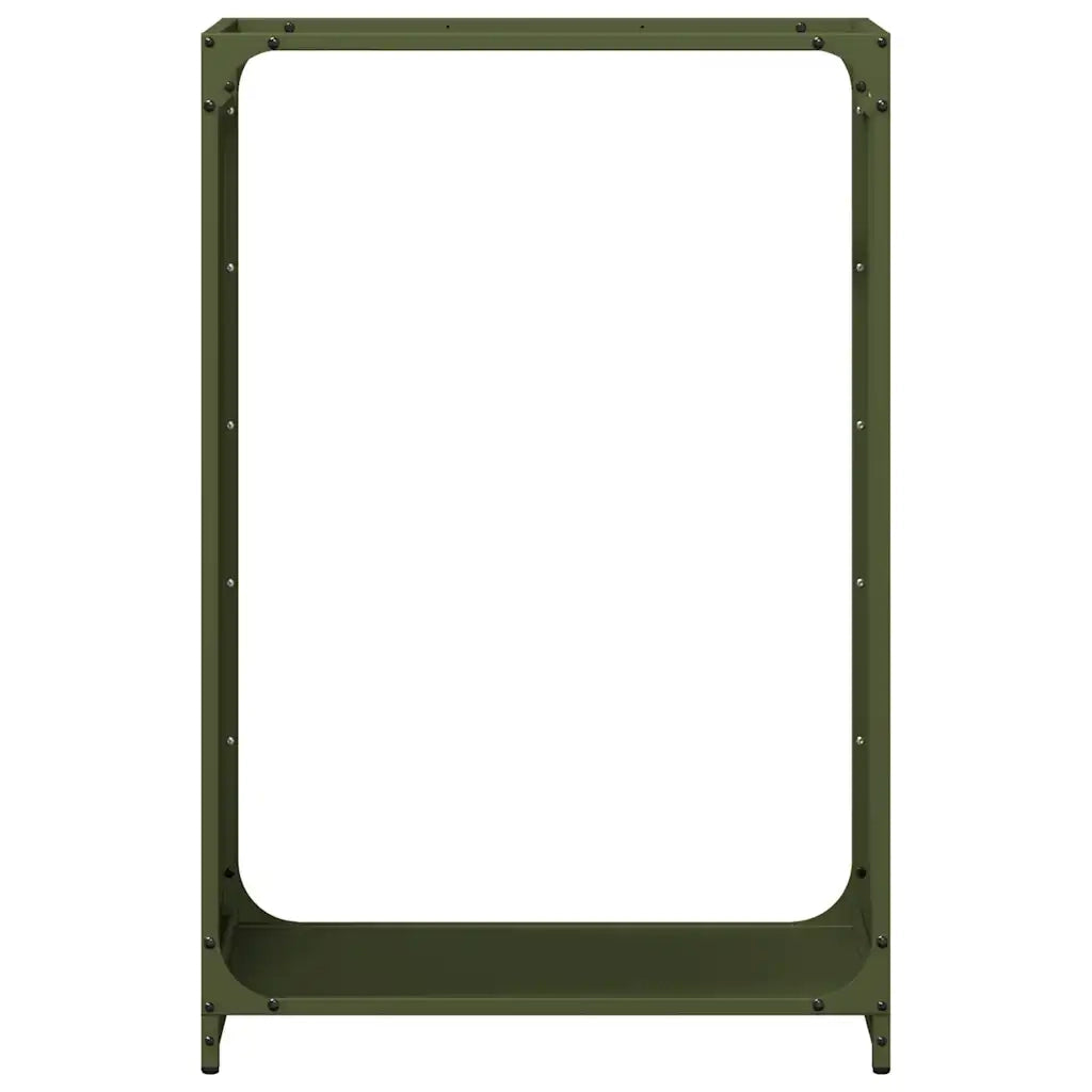 Rastrelliera per Legna da Ardere-Portalegna Verde Oliva 60x28x90 cm