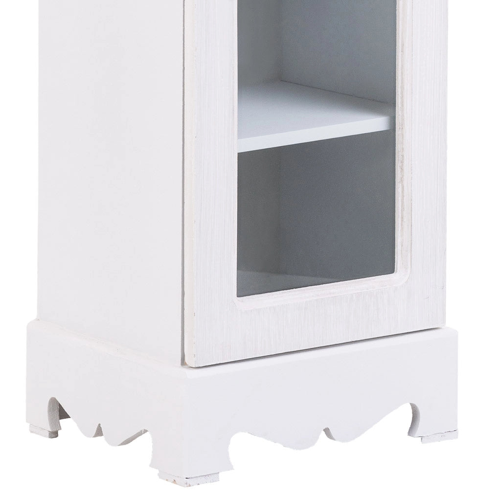 Vetrina in legno e vetro ad 1 anta bianca 24x20x98,5