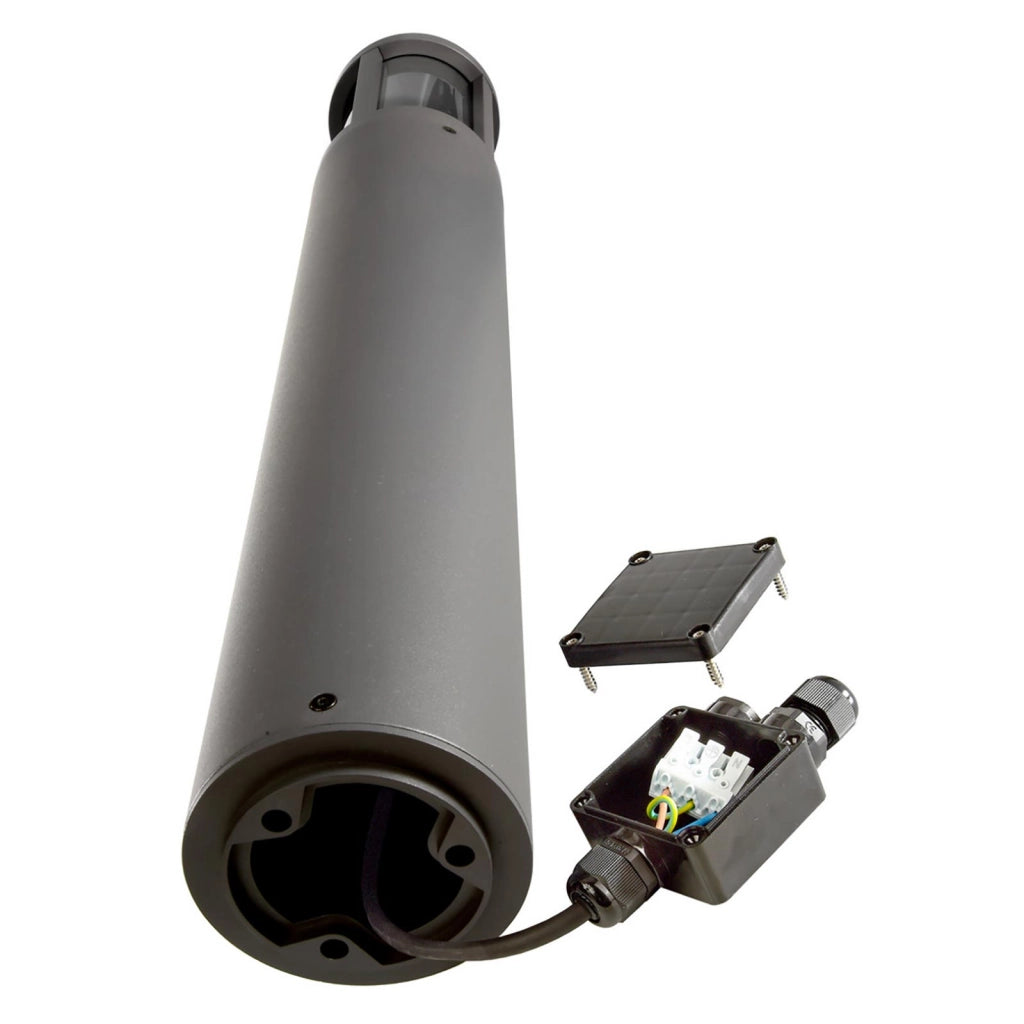 FACADO II ROUND Lampione LED E27 impermeabile IP65 palo luminoso moderno luce esterni giardino viale villa 230V 100cm Grigio scuro diffusore fume