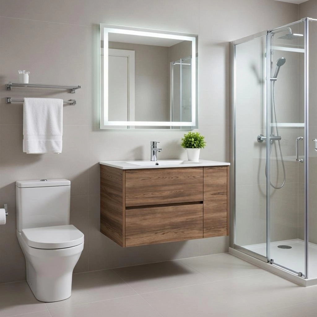 Base sospesa con cassetti cm 80 mod. TRIO - Tabacco