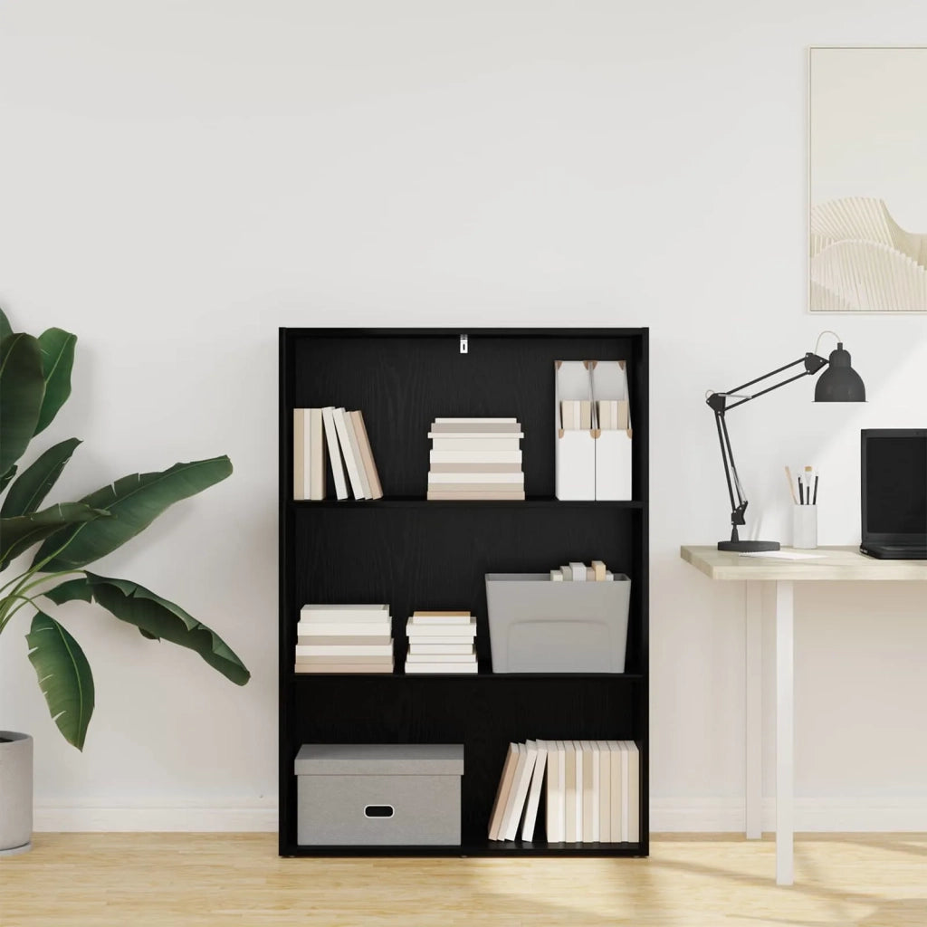 Libreria 80 x 30 x 114 cm Legno ingegnerizzato Rovere Nero 8003717