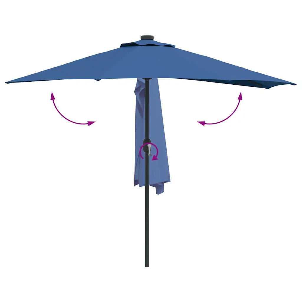 Ombrello da giardino-Ombrellone da spiaggia Azzurro 294 x 150 x 224 cm