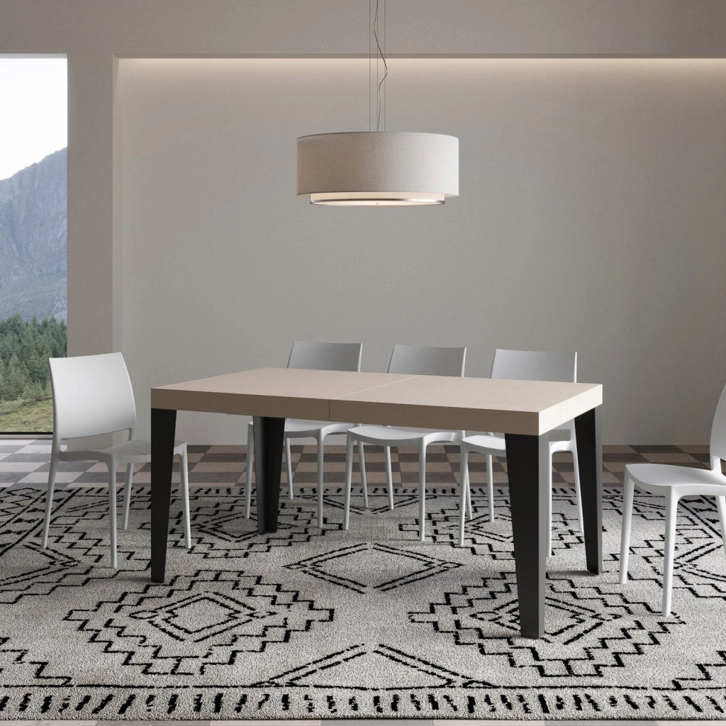 Tavolo Allungabile 160-420x90x77 cm Flame Cashmere Telaio Antracite