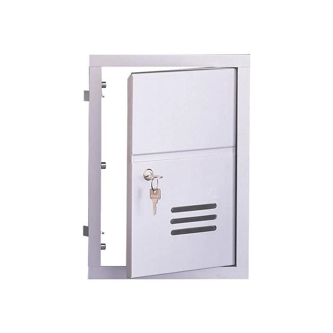 Alubox 47365 SC1 Sportello da Incasso Alluminio Anodizzato Apertura a Libro con Serratura Uso Esterno colore Argento