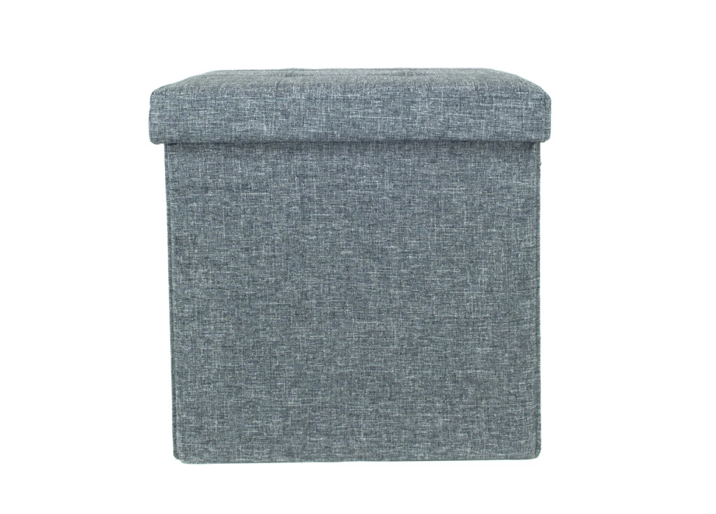 Pouf Contenitore Imbottito Pieghevole Modello Liner Colore Grigio