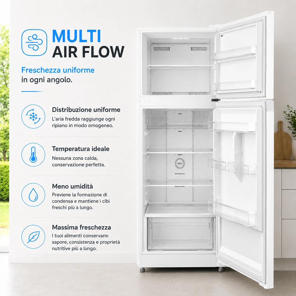 Frigorifero Bianco 413L con Congelatore Tecnologia No Frost Frigo 70x67x172.3 cm
