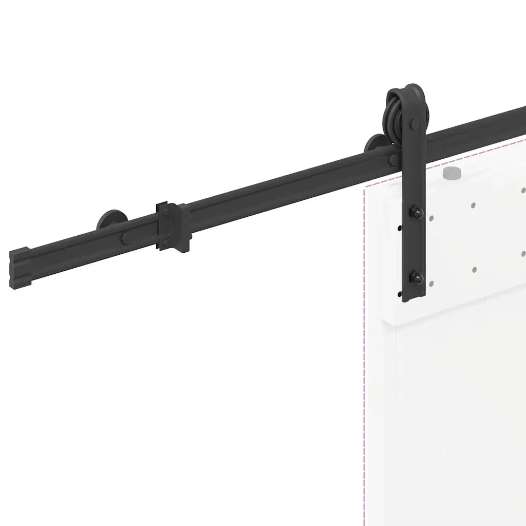 Kit di Binari per Porte Scorrevoli 200 cm Acciaio Nero CFW9403372