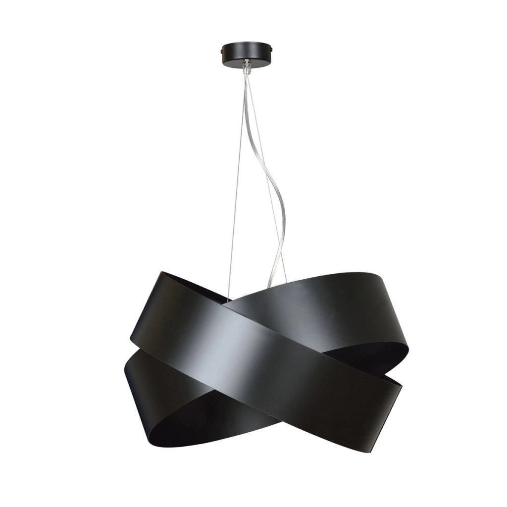 Lampada a sospensione Vieno in acciaio nero opaco