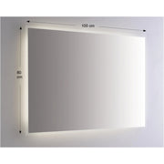 Specchio da Parete Retroilluminato a LED 100X80 cm spessore 4 mm Telagio Grigio in PVC