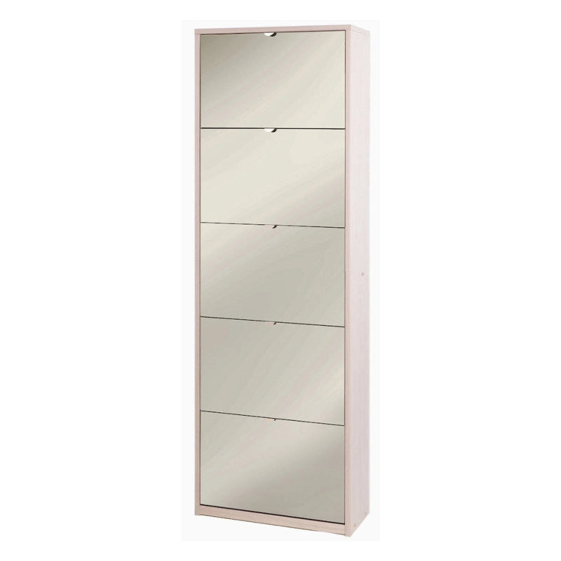 Scarpiera 5 Ante Specchio P29 Kit Olmo Chiaro cm 63x29x190h - Sarmog