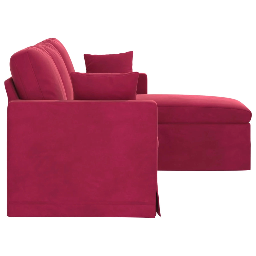 Divano Rosso Vino 178 x 134 x 80 cm Velluto 42024454