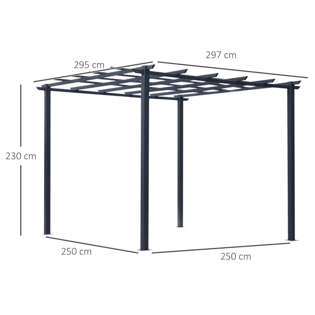 Pergola autoportante ¨C zephmum ¨C Nero 3x3x2.3 m