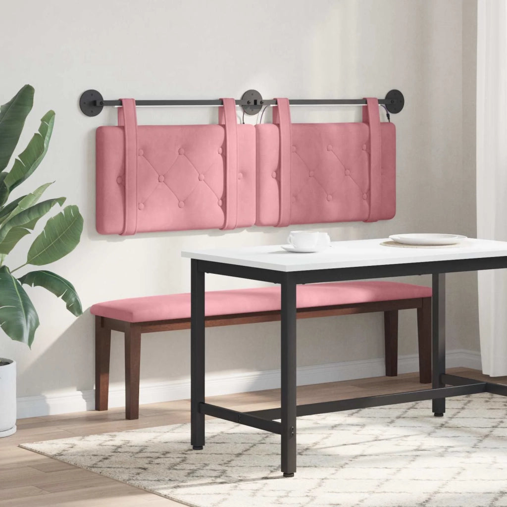 Testiera sospesa Con luce LED Rosa Velluto