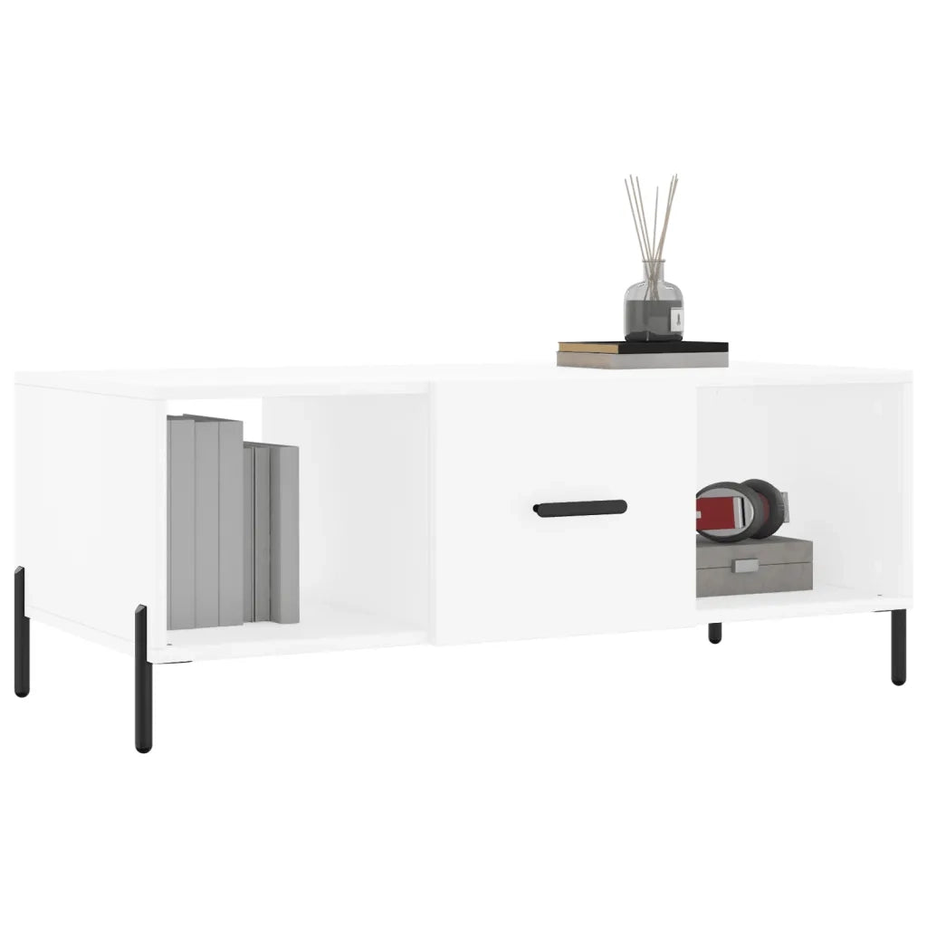 Tavolino da salotto | Tavolino da caff¨¨ | Tavolino da Soggiorno Bianco 102x50x40 cm in Legno Multistrato