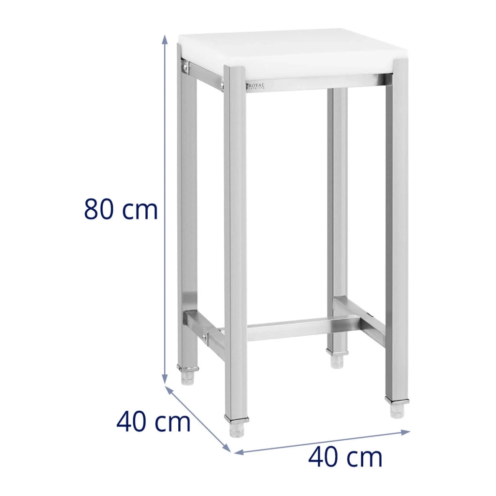 Ceppo da macellaio 40 x 40 cm altezza di lavoro 80 cm acciaio inox / plastica (polietilene) 14_0004508