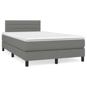 Letto a Molle Materasso e LED Grigio Scuro 120x190cm in Tessuto