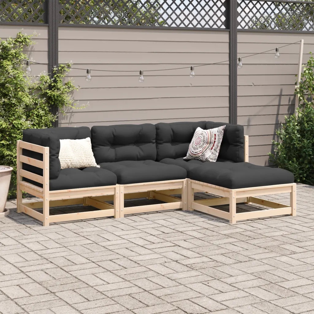 Set Divani da Giardino 4 pz in Legno Massello di Pino 3299377