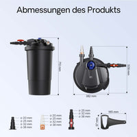 CPA-15000 Filtro a pressione per laghetto con UVC da 18 W Per laghetti fino a 30000 litri