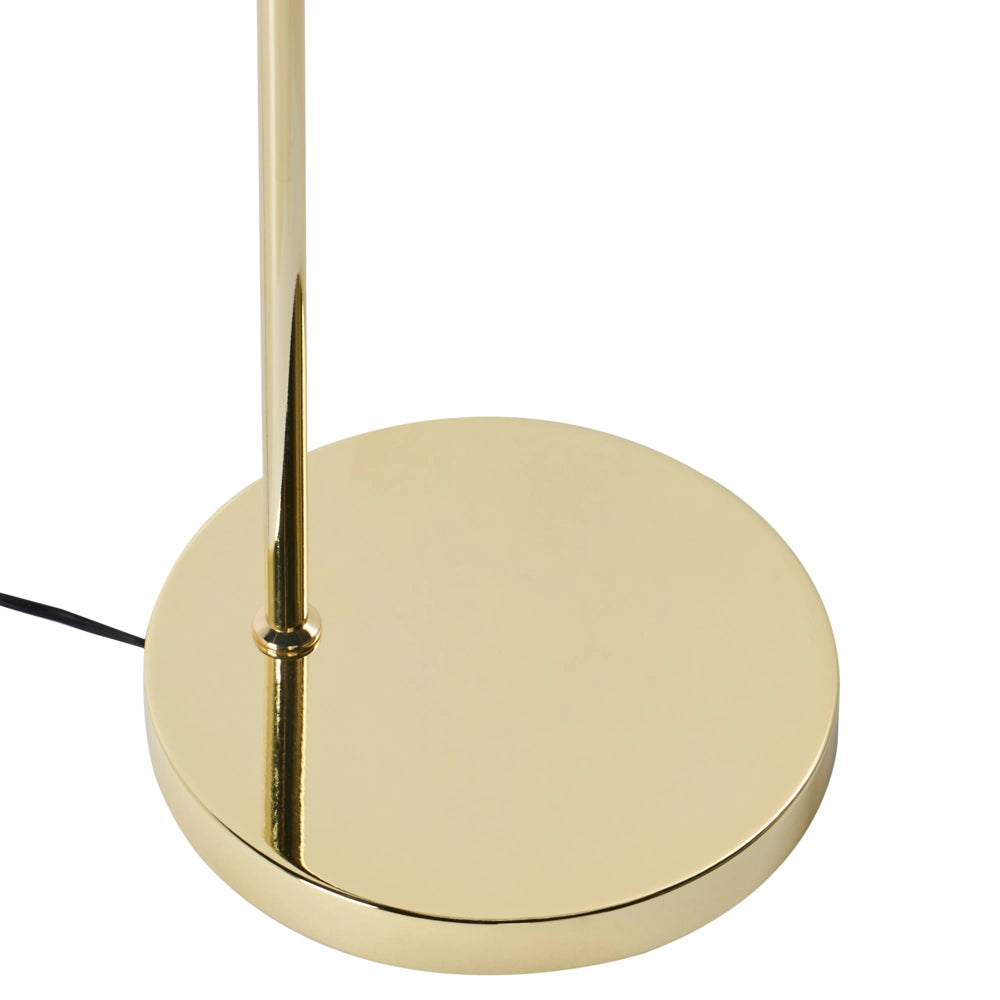 Lampada da terra con base in metallo dorato e paralume in vetro in stile moderno per soggiorno e camera da letto