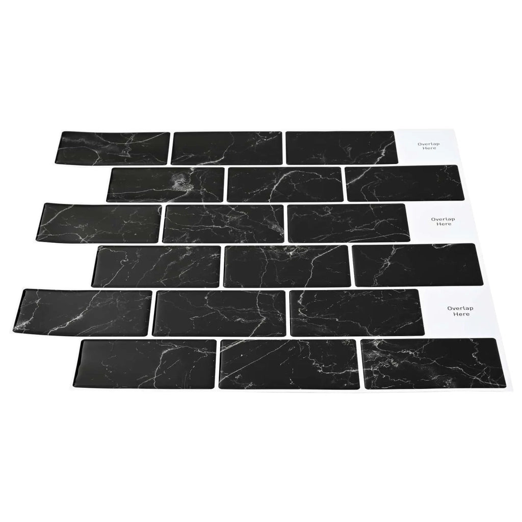 Piastrella subway 10 pz Marmo Nero 30 x 30 cm CFW6310577
