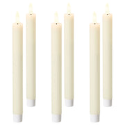 Set di 6 decorazioni natalizie LED per interni Accessorio candela in paraffina Bianco sporco decorazione per la casa
