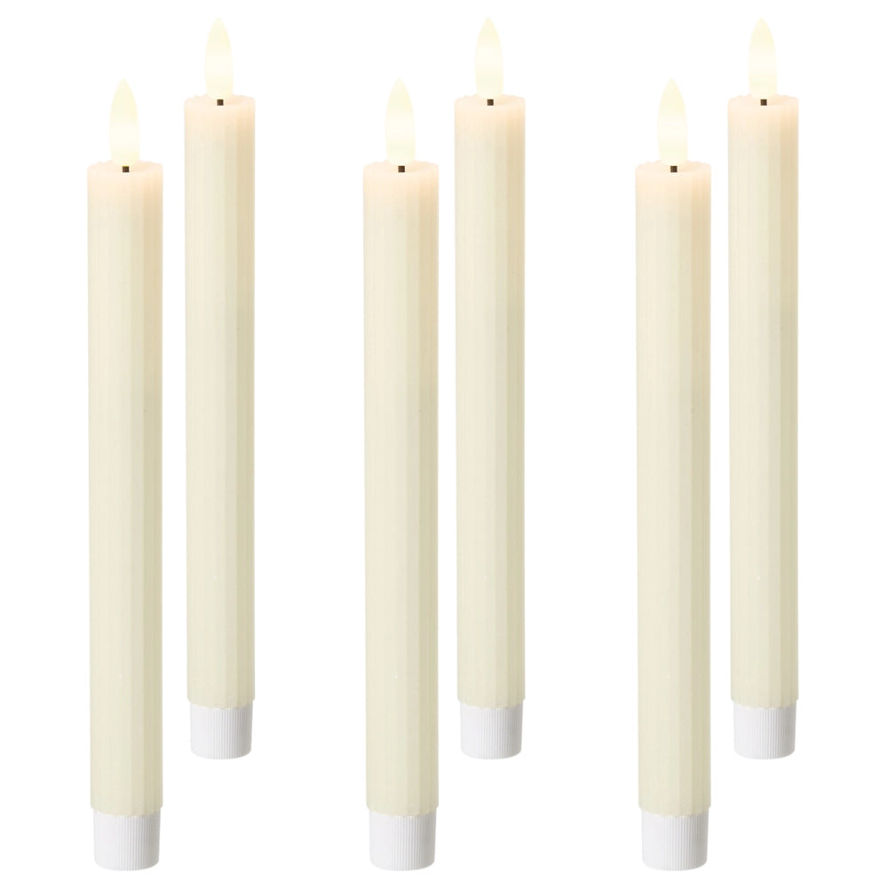 Set di 6 decorazioni natalizie LED per interni Accessorio candela in paraffina Bianco sporco decorazione per la casa