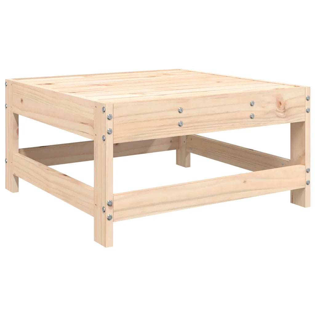 Poggiapiedi da Giardino con Cuscino in Legno Massello di Pino CFW3290164