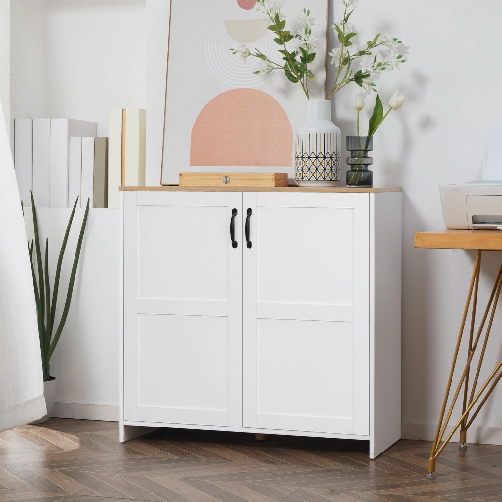 Credenza da cucina con 2 ante e 2 ripiani regolabili ¨C Zephmum ¨C 90x39.5x88 cm
