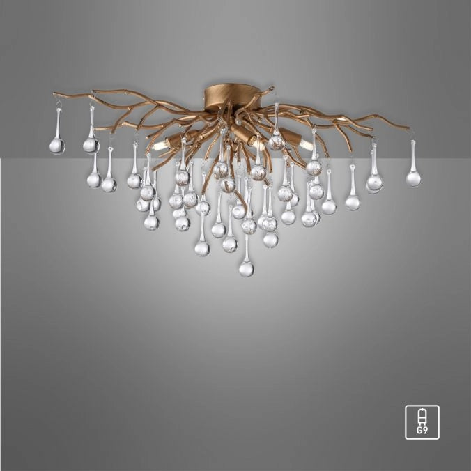 Plafoniera ICICLE ottone antico 4xG9 Paul Neuhaus 8090-11