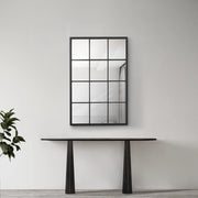 Specchio da Parete Cupello 90 x 60 cm Rettangolare - Nero opaco [en.casa]
