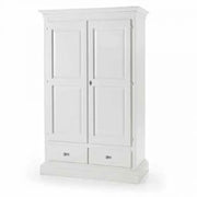 Armadio Verona in legno Shabby chic bianco opaco