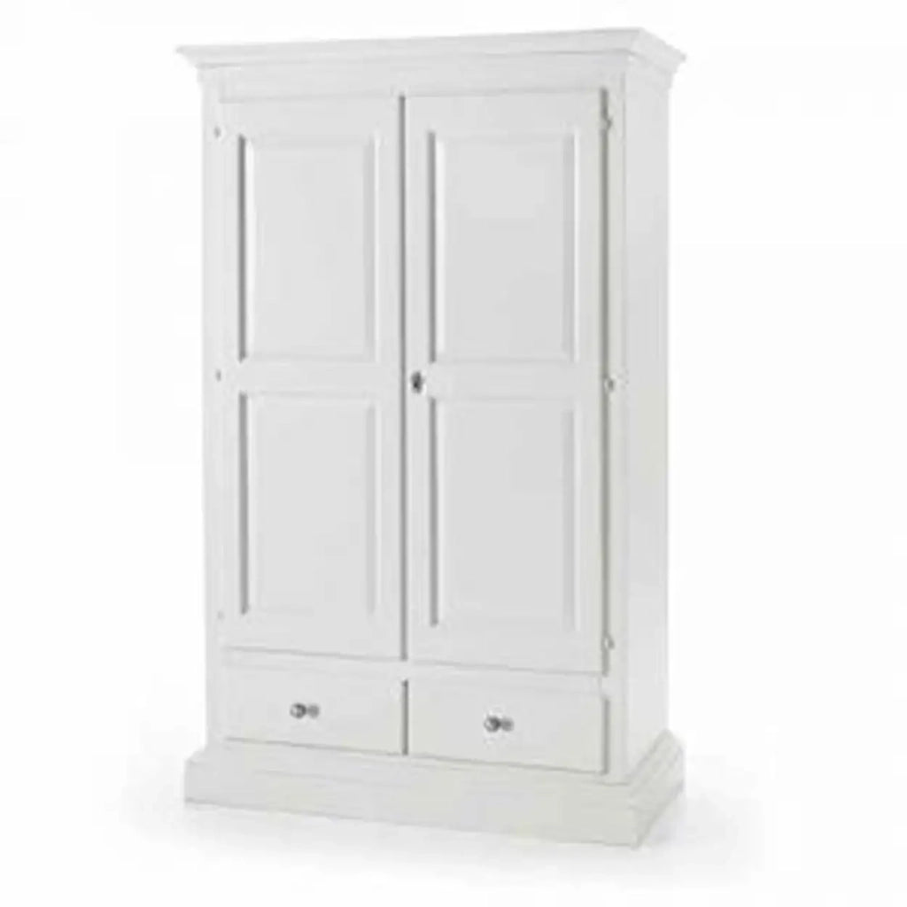 Armadio Verona in legno Shabby chic bianco opaco