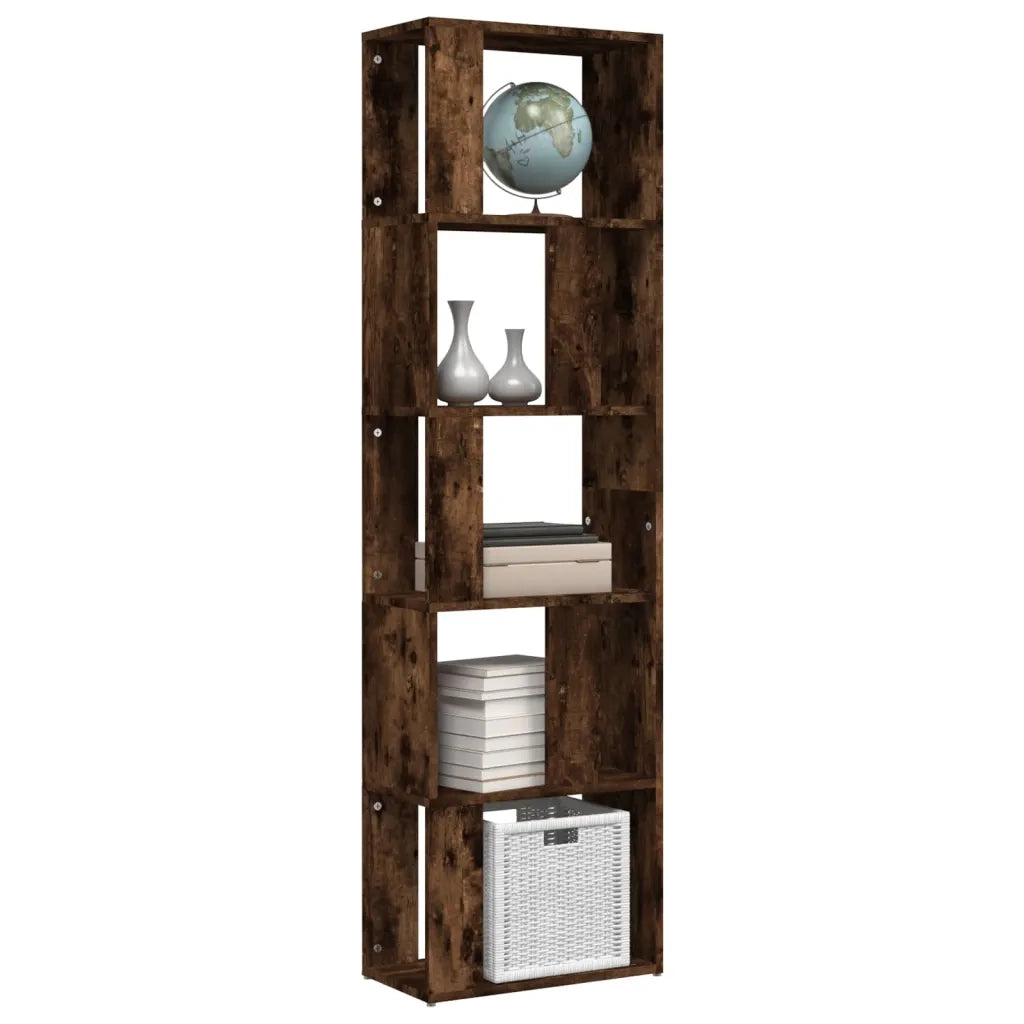 Libreria Rovere Fumo 45x24x160 cm in Legno Multistrato 826375