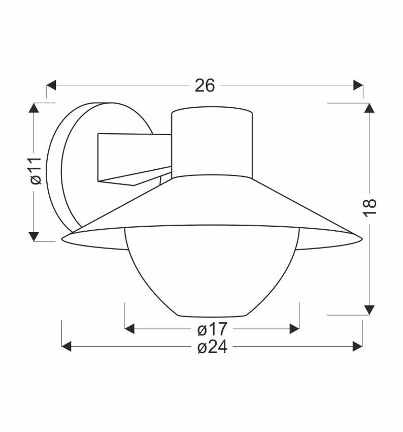 Applique esterno nero con diffusore trasparente E27 Candellux