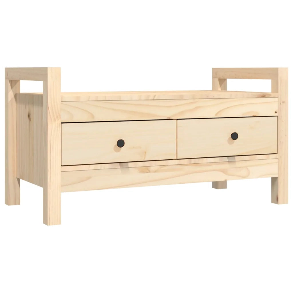 Panca da Ingresso 80x40x43 cm in Legno Massello di Pino cod mxl 41665