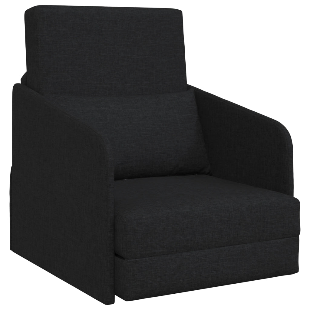 Divano Letto 2-in-1 Nero 65x80x83 cm Tessuto