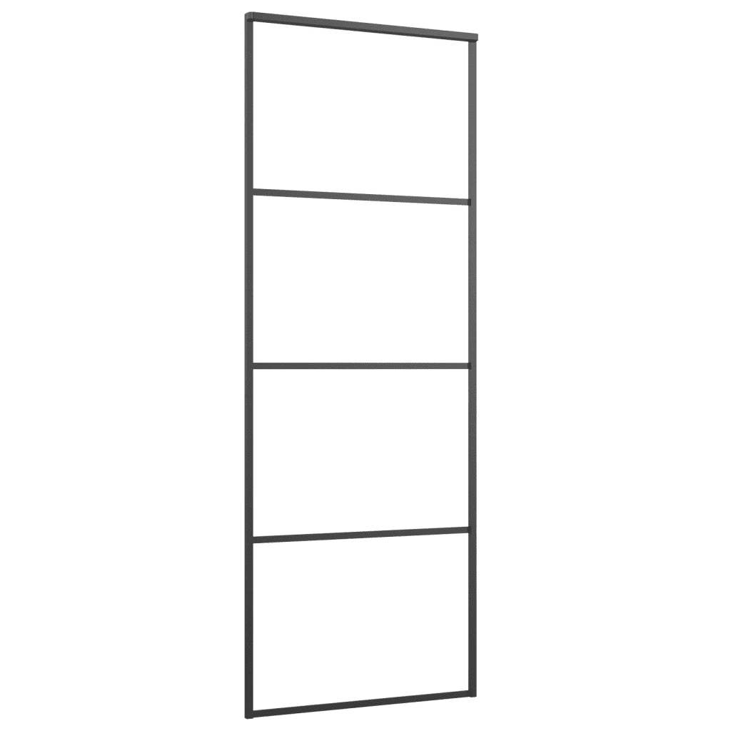 Porta Scorrevole in Alluminio e Vetro ESG 76x205 cm Neracod mxl 97169