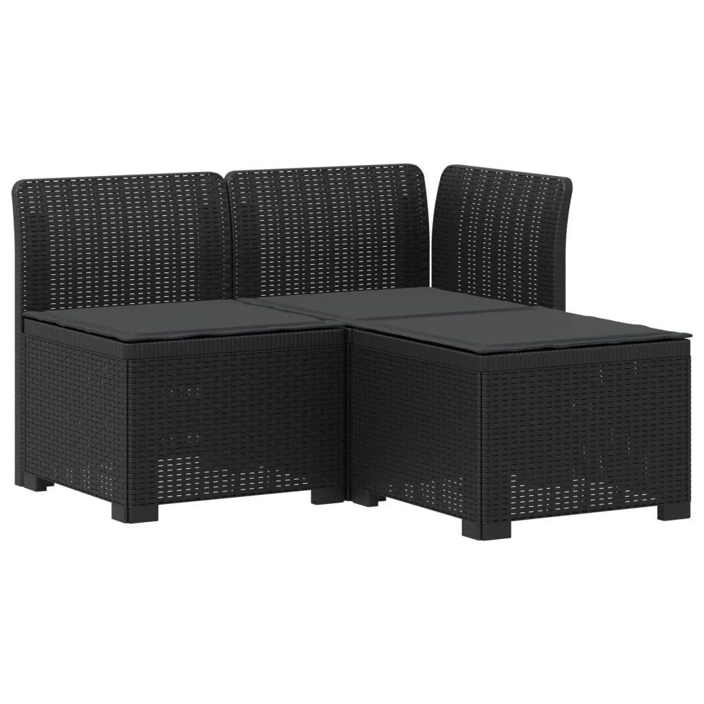 Divano da esterno-Divano da Giardino 3 posti con cuscini in look rattan PP 155845
