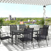 Tavolo Da Giardino Estensibile, 160 220 x 90 x 73 cm, Alluminio, Grigio, Per 6 8 Persone, Piano Drenante