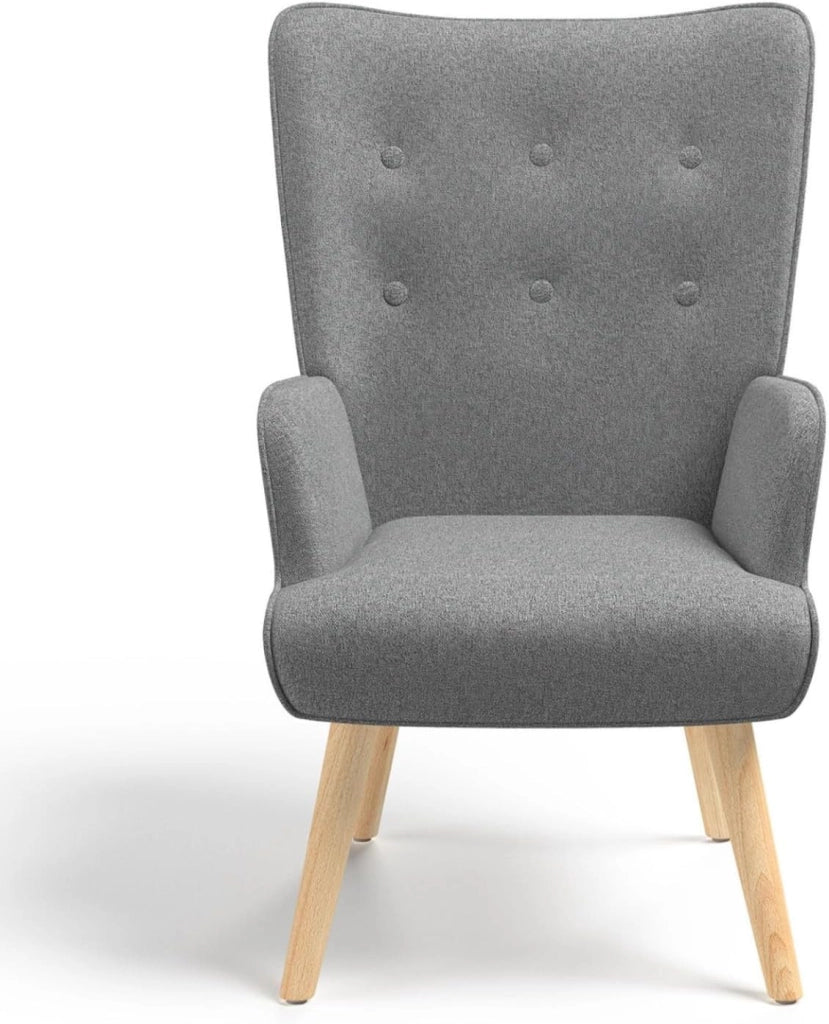 Poltrona scandinava IVAR in tessuto grigio chiaro