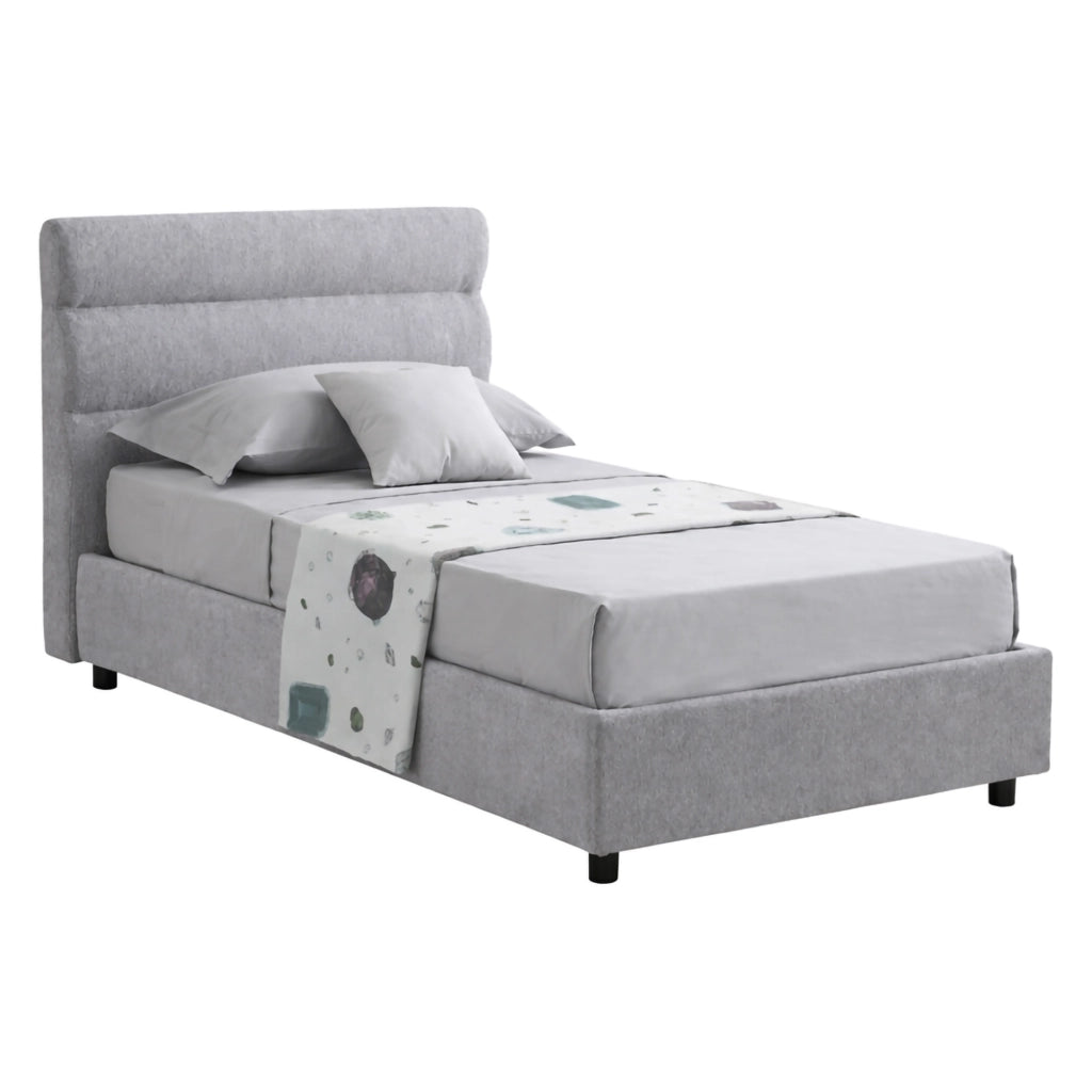 Brez, Letto Singolo Sfoderabile Made in Italy, Grigio