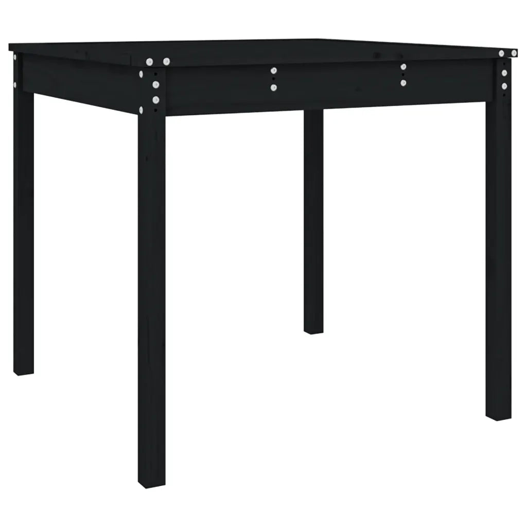 Tavolo da Giardino Nero 82,5x82,5x76 cm Legno Massello di Pino 823966