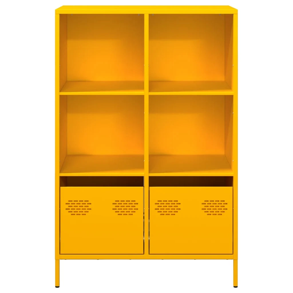 Credenza-Buffet-Armadio da cucina Giallo Senape 68x39x103,5 cm in Acciaio 617843