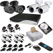 Trade Shop - Kit Dvr 4 Telecamera 700 Tvl Videosorveglianza Lan Hd 500gb Balun Smartphone -