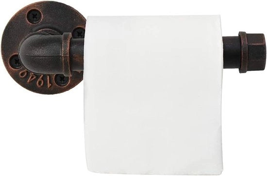 Supporto per carta igienica industriale - Montaggio a muro per la stanza da bagno - Rosso bronzo - Stile vintage