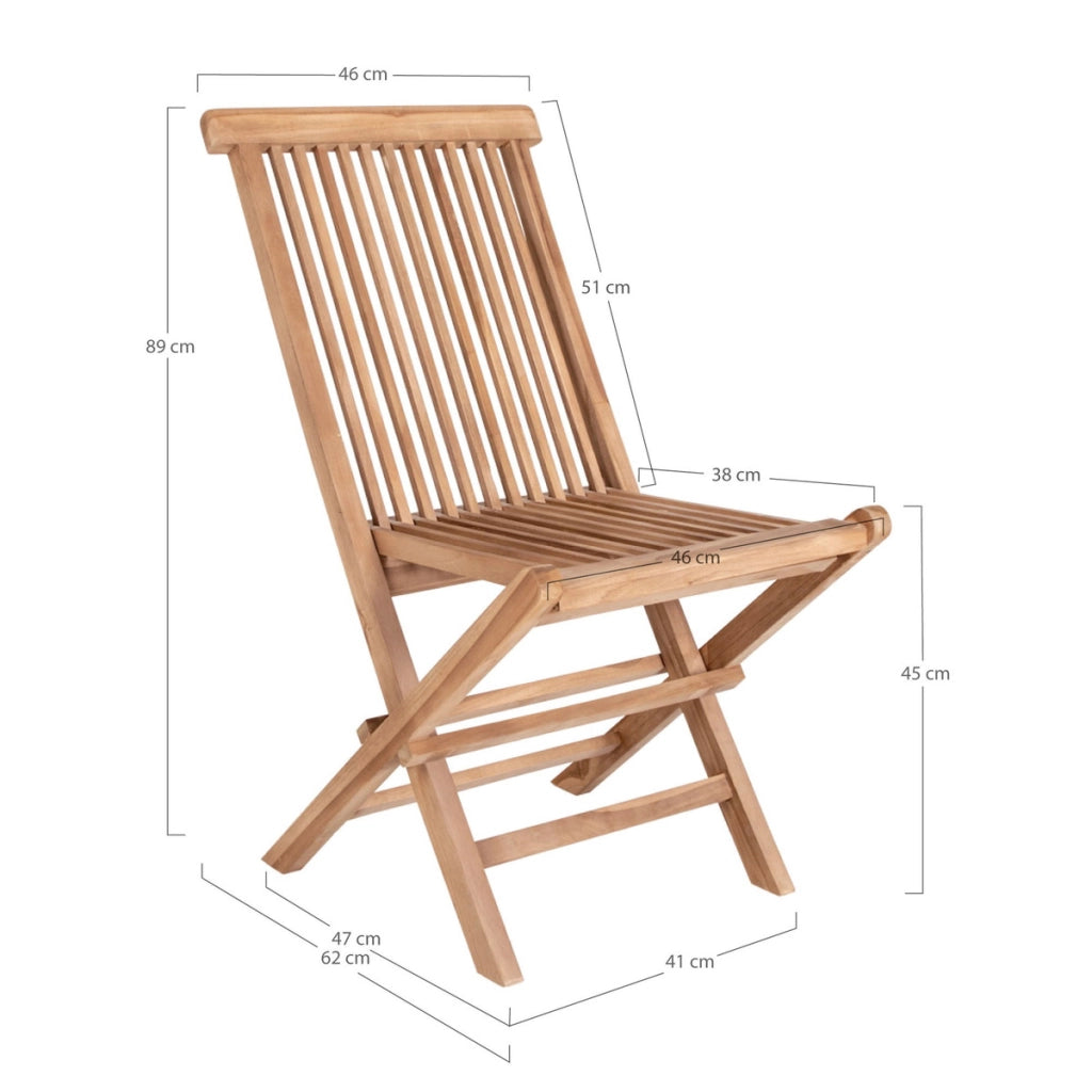 Set di 2 Sedie da Giardino Toledo, Marrone, Legno, 62x46x89 cm