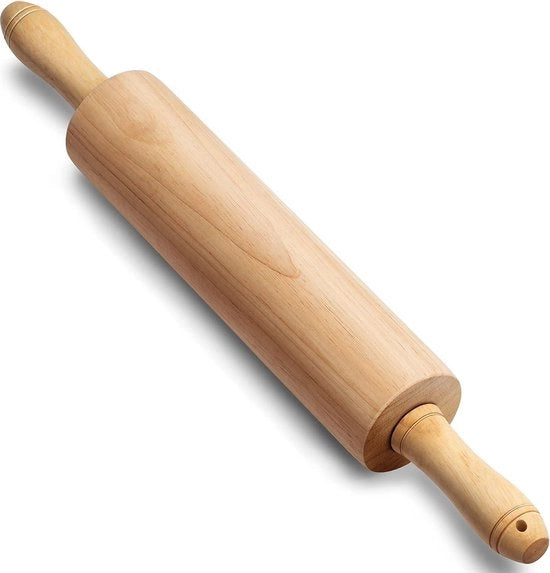 Rolla per pasta in legno - 436 cm - rotella per impasto con maniglie centrali - accessori per forno - modello BK004
