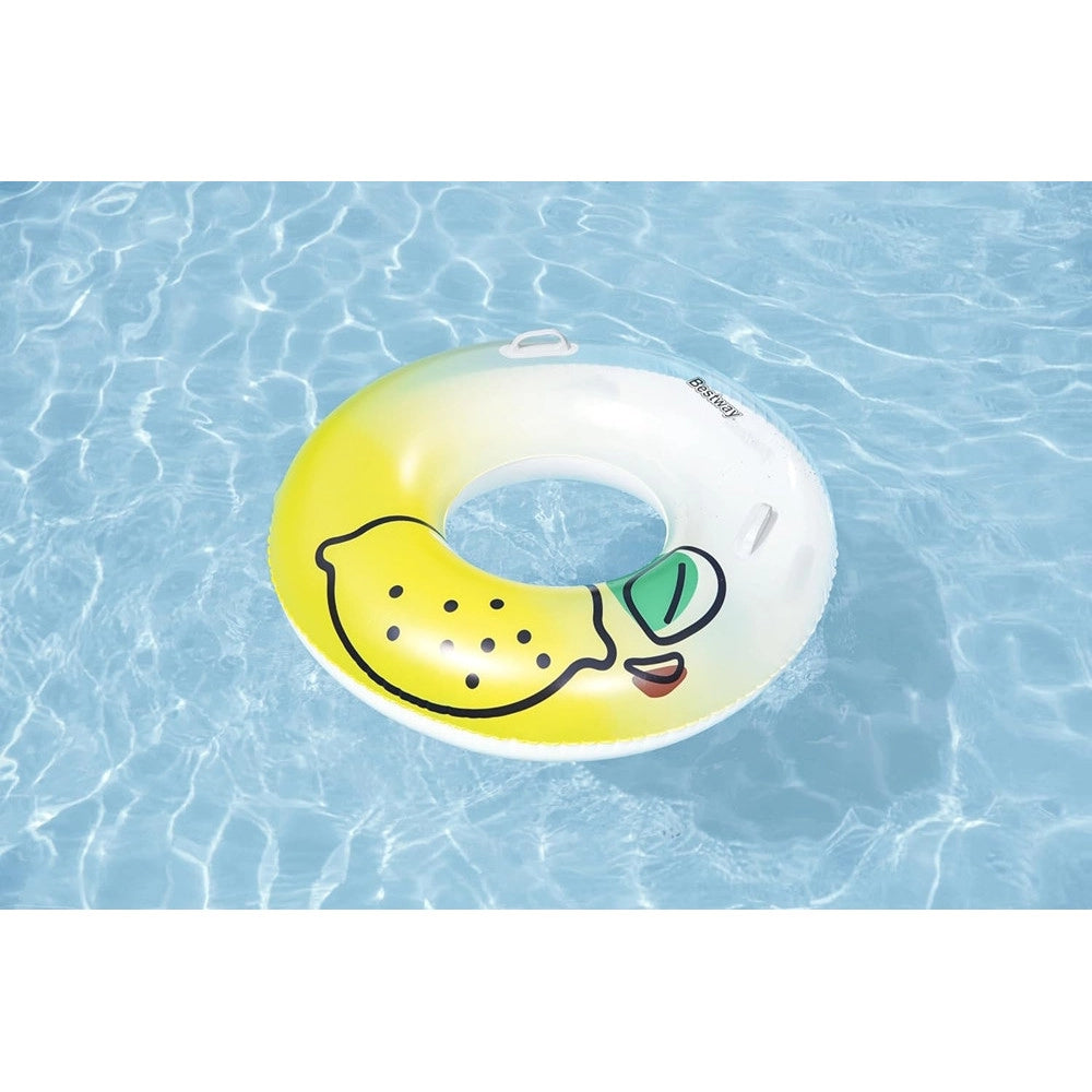 Trade Shop - Salvagente Gonfiabile Galleggiante Grafica Limone Fresh Squeeze Lemon Con Maniglie 36448 -